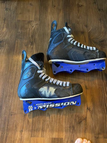 Vintage Mission Proto Si Inline Roller Hockey Skates hilo violator chassis size 12