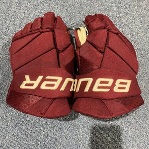 Used Arizona Coyotes Maroon Bauer 14" Vapor Hyperlite Gloves