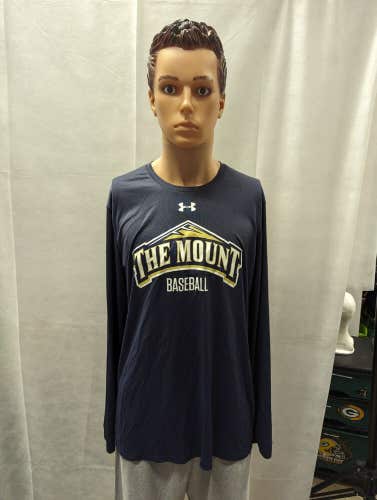 Team Issued Mount St. Mary's Baseball Long Sleeve Shirt Under Armour L NCAA