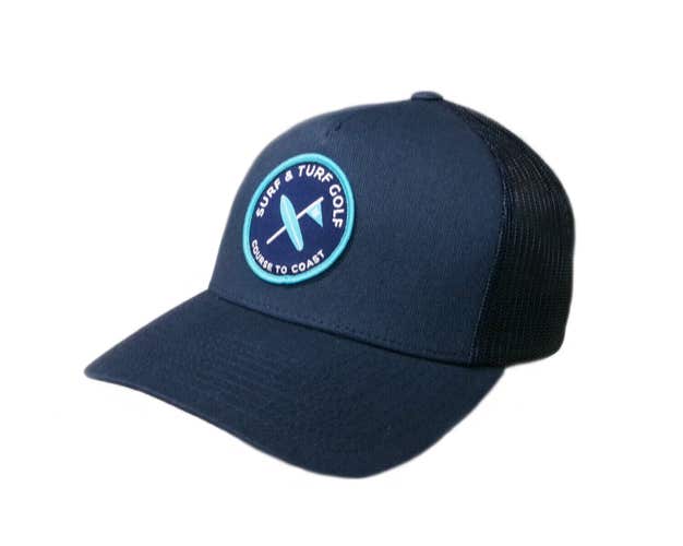 NEW Surf & Turf Golf Course To Coast #9 Navy Adjustable Snapback Golf Hat/Cap