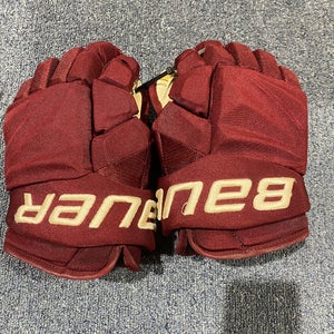Used Arizona Coyotes Nemeth Maroon Bauer 14" Vapor Hyperlite Gloves