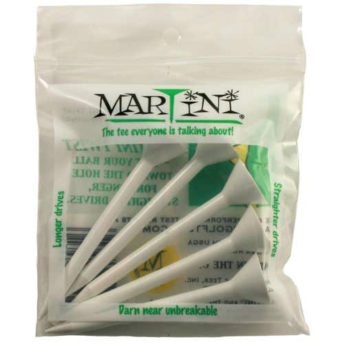 Martini Golf Tees (3.25", WHITE, 5 pk) USGA Conforming NEW