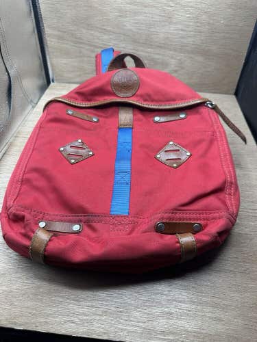 Give Will Leather Goods Canvas Campus Laptop Backpack RED Kids