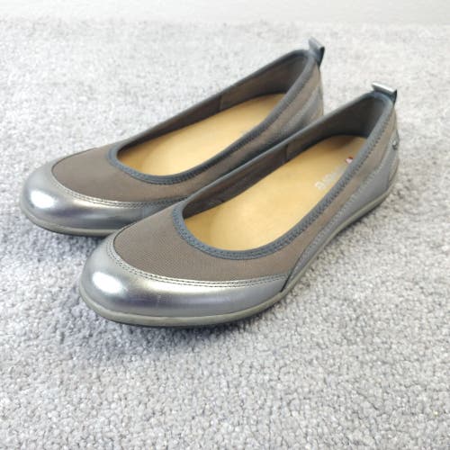 Revere Charlotte Pewter Womens 38.5 EU Ballet Flats Slip On Shoes Gray Casual