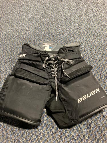 Black Used Intermediate Large Bauer Elite Hockey Goalie Pants