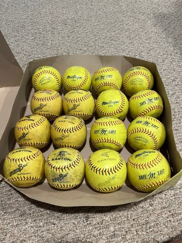 16 Pack 11” Easton/MacGregor safety softballs