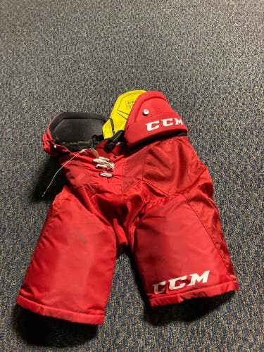 Red Used Senior Small CCM Tacks 9060 Hockey Pants