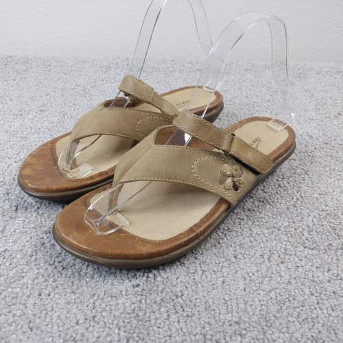 Dansko Sandals Womens 36 EU Carmen Thong Wedge Brown Leather 2 Strap Flip Flops