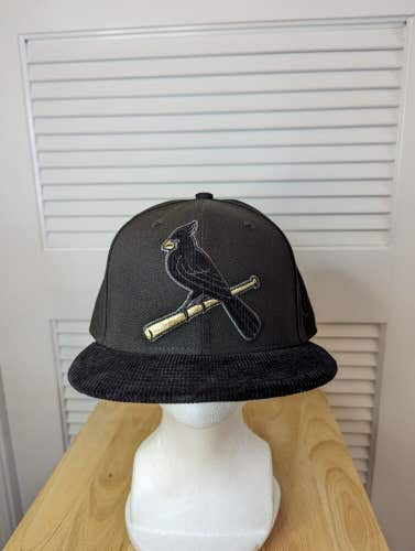 NWS St. Louis Cardinals Black Corduroy New Era 59fifty 7 3/8 MLB