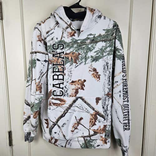 Cabelas White ZONZ Woodlands Snow Camo Hooded Sweatshirt Men's Size: S