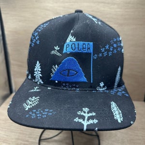 Poler Stuff Camp Vibes Trucker Hat Embroidered Outdoor Royal Blue