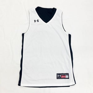 Under Armour Reversible Drop Step Basketball Jersey Mens S M White Black 1263976