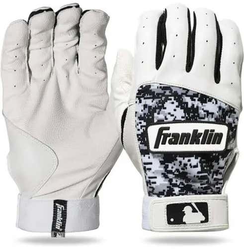 New Franklin DIGITEK BB/SB Batting Gloves ADULT WH/ BK XL 11860-FRA21060F5XL