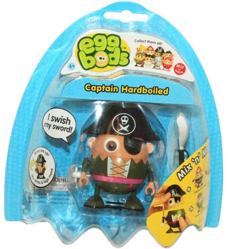 Vintage Eggbods Captain Hardboiled  3" Toy - Wind-up & Walking Egg Figure 2011