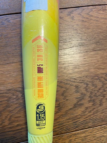 New 2023 Easton Hype Fire USSSA Certified Bat (-5) Composite 26 oz 31"