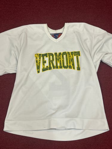 University Of Vermont White Used Practice Jersey Item#UVMJ