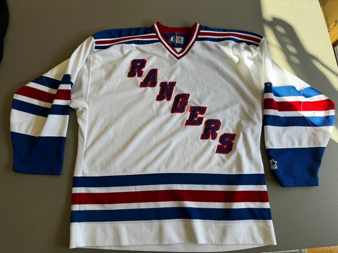 White NY Rangers Used XL Starter Jersey