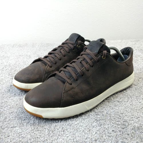 Cole Haan GrandPro Tennis Sneakers Mens 10.5 Shoes Java Brown Leather Lace Up