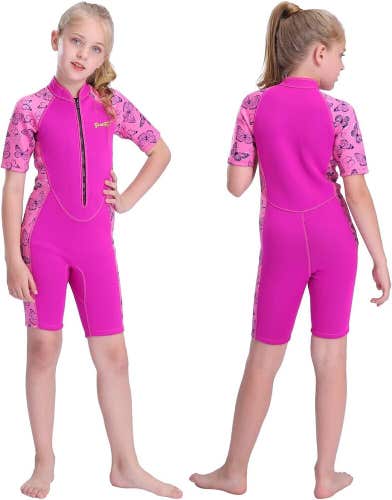 GoldFin Shorty Pink Kids, Children's 2mm 3mm Wetsuit Scuba Dive Size 10 Girls