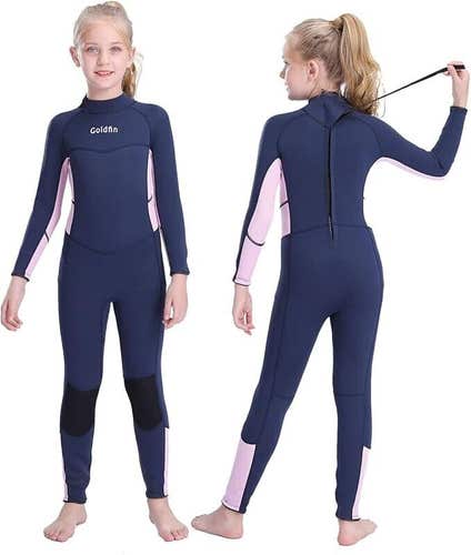 GoldFin Full Pink Kids Children's 3mm Wetsuit Scuba Dive Snorkel Size 2 Girls