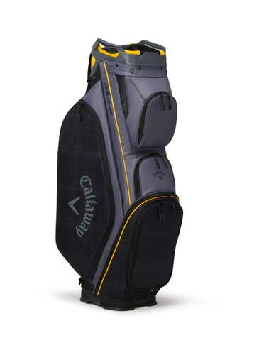 Callaway ORG14M Cart Bag (10", 14-way top, Graphite/Black Plaid/Gold) 2023 NEW