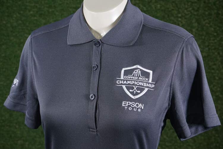 WOMEN’S LARGE CLIQUE PGA COPPER ROCK CHAMPIONSHIP EPSON TOUR GOLF POLO GRAY NWT