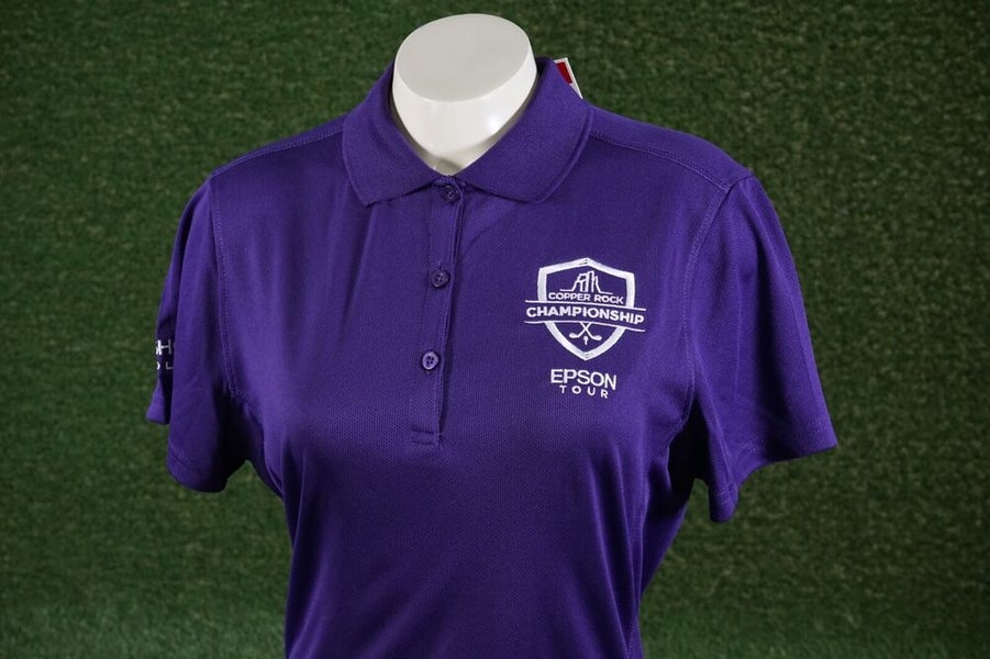 WOMEN'S XL CLIQUE PGA COPPER ROCK CHAMPIONSHIP EPSON TOUR GOLF POLO PURPLE NWT