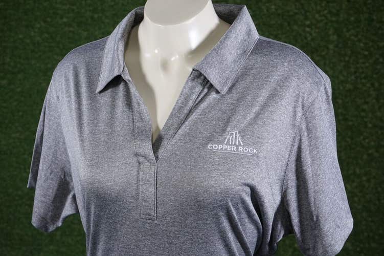 WOMEN'S XL SPORT-TEK HEATHER PGA COPPER ROCK CHAMPIONSHIP GOLF POLO GRAY NWT