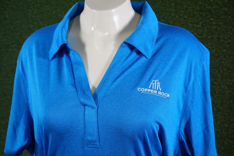 WOMEN'S 2XL SPORT-TEK HEATHER PGA COPPER ROCK CHAMPIONSHIP GOLF POLO BLUE NWT