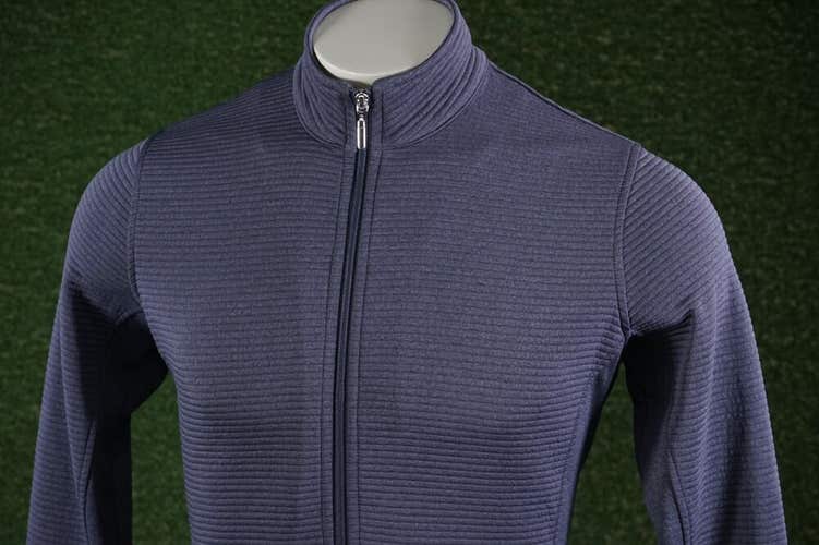 MENS LARGE PEBBLE BEACH DRY-LUXE PERFORMANCE FULL ZIP SWEATER GRAY, VGC