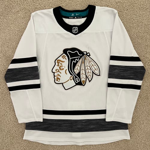 (Size 50) Chicago Blackhawks adidas Parley White Authentic All-Star Game Hockey Jersey