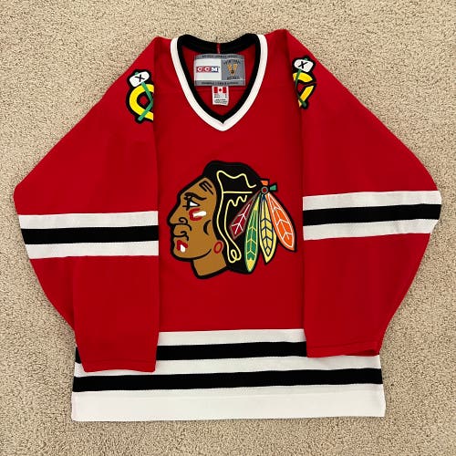 Made in Canada Chicago Blackhawks CCM Vintage Hockey Jersey Men's Size Medium