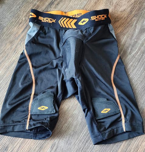 Used Junior Shock Doctor Jock Shorts with Cup, Boys Medium