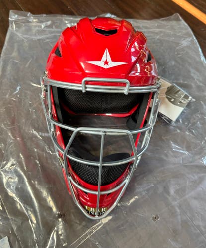 Brand New All Star MVP2500 Catcher's Mask- Solid Red