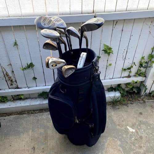 Mens Right Handed Golf Club Complete Set With Bag Mixed Brands