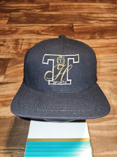 Vintage Tommy Hilfiger Sports Wool Blend Dark Navy Blue Vtg Hat Cap TH Strapback