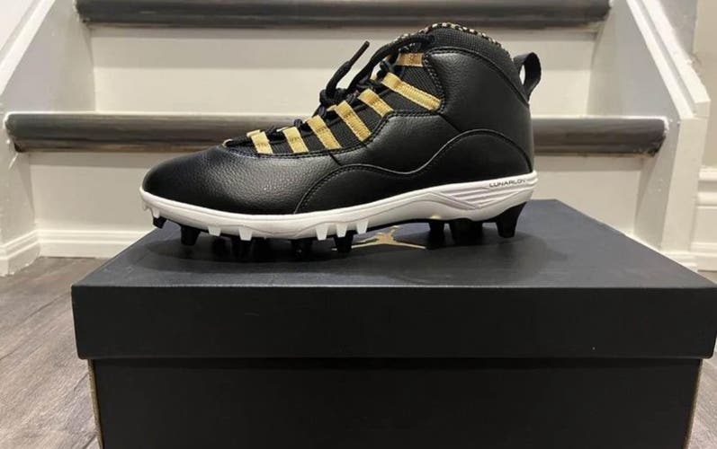 Jordan X 10 Retro Mid TD Football Cleats Black Size 9.5 CQ2073- 007 Rare Nike