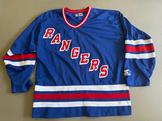 Blue NY Rangers Used XL Starter Jersey