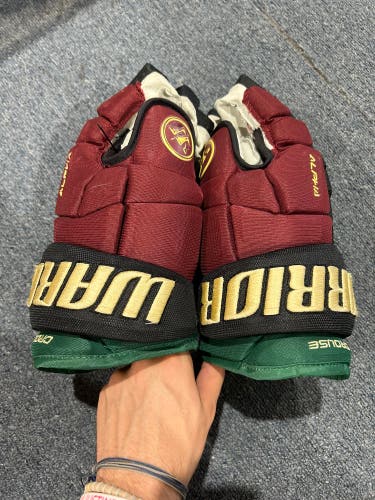 Lightly Used Arizona Coyotes Crouse Warrior 14" Pro Stock Alpha Pro Gloves