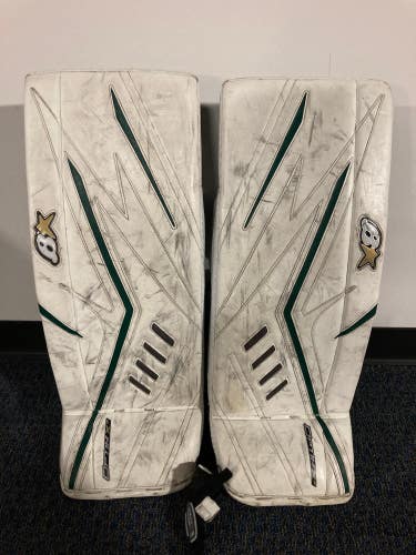 White Used 27" Junior Brian's Optik X2 Goalie Leg Pads