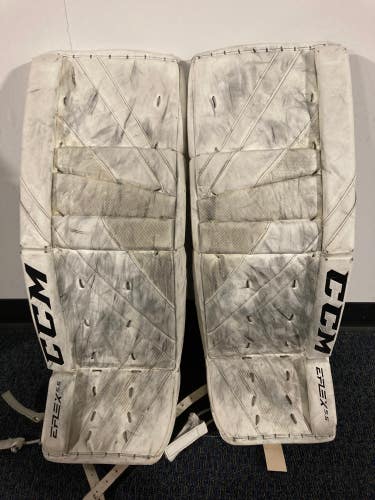 White Used 34" Senior CCM Extreme Flex 5.5 Goalie Leg Pads