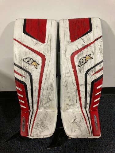 Red Used 35" Senior Brian's Optik 9.0 Goalie Leg Pads