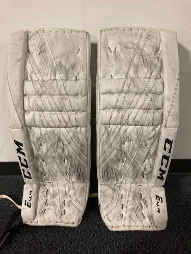 White Used 32" Senior CCM Extreme Flex E4.9 Goalie Leg Pads