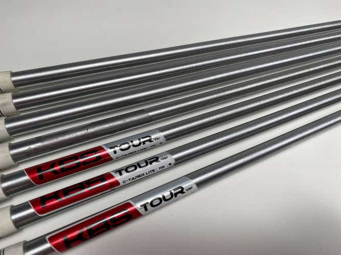 KBS Tour C-Taper Lite 110 Stiff Iron Set of 7 Shafts 34.75''-38.25''- Pull 0.355