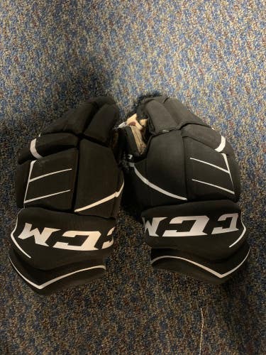 Black Used Senior CCM JetSpeed FT350 Gloves 13"