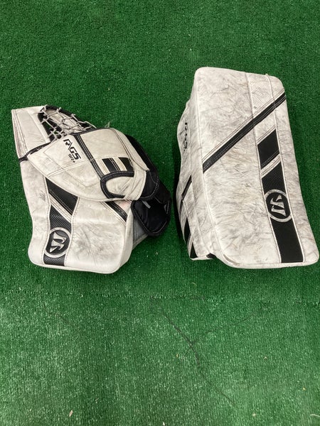 White Used Senior Warrior Ritual G5 Goalie Gloves & Blockers Regular