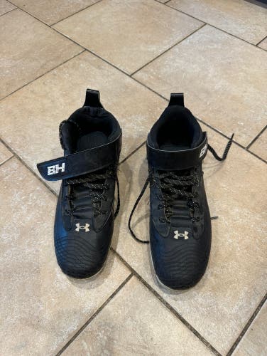 Black Used Size 8.5 (Women's 9.5) Adult Men's Under Armour Bryce harper Molded Cleats