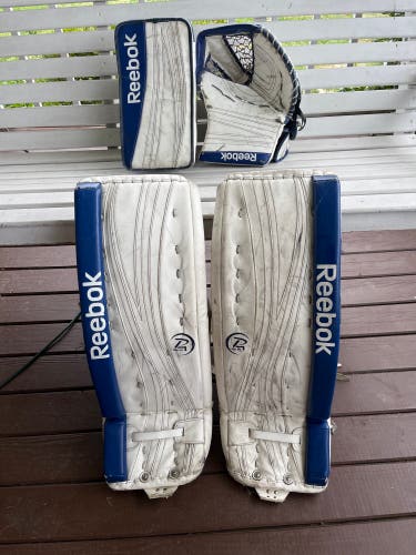 Used Reebok 18K Goalie Full Set - White/Blue 31+1