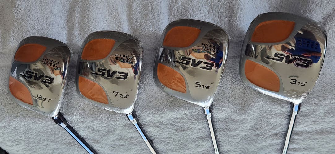 SV3 Hyper Steel 3 (15°), 5 (19°), 7 (23°) and 9 (27°) Fairway Woods (4 clubs) RH; Graphite Shafts