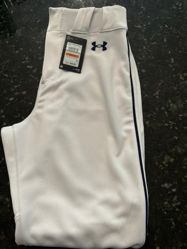 Under Armour Baseball Pants with Navy Piping - Adult Small